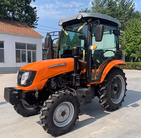 Shandong Manufacturer Directly Supply 40HP 50HP 60HP 4WD Engine Wheeled Tractors/ Agricultural Mini Farm Tractor/Small Garden Tractor with Cab for Farming
