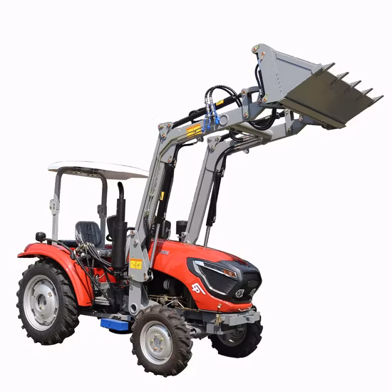 Chinese Lawn Mower Cheap Price 4X4 Mini Small Compact Agricultural Garden Farm Tractor with Front End Loader and Rear Backhoe Digger Auger for Sale From China